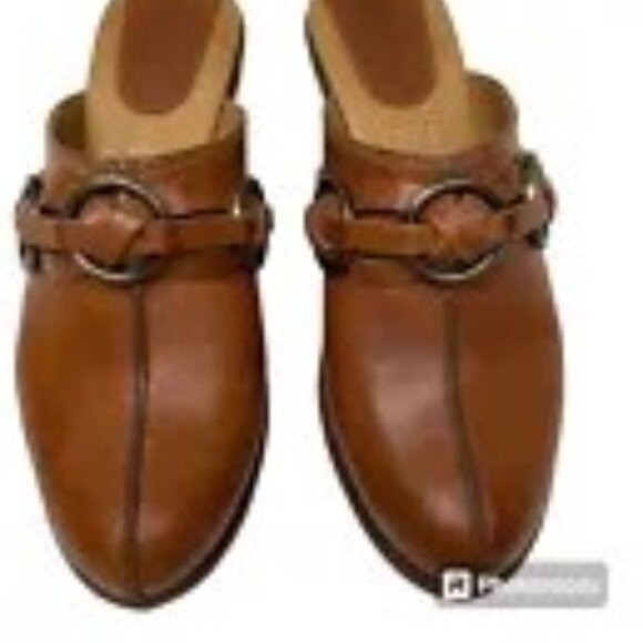 Frye Cheryl Triple Ring Western style Clogs Brown Leather sz 9 - Picture 1 of 8
